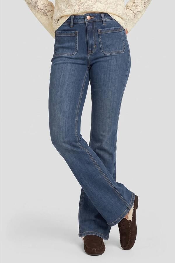 Ruby high waist flared jeans dark blue denim