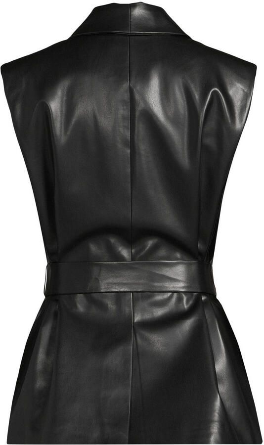 Ruby imitatieleren gilet zwart