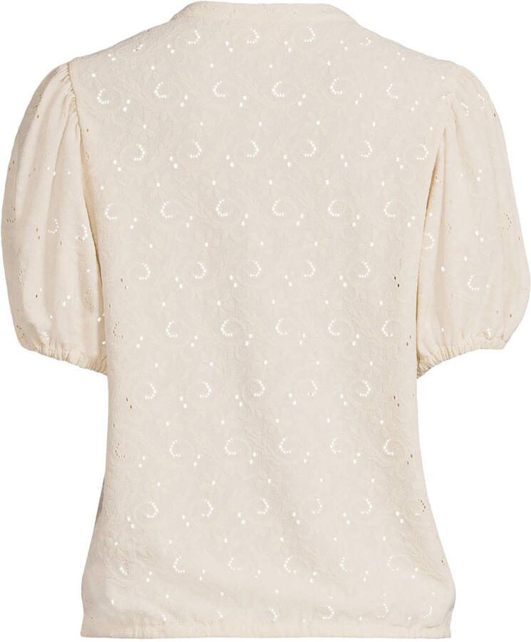 Ruby jersey top met textuur off-white - Foto 2