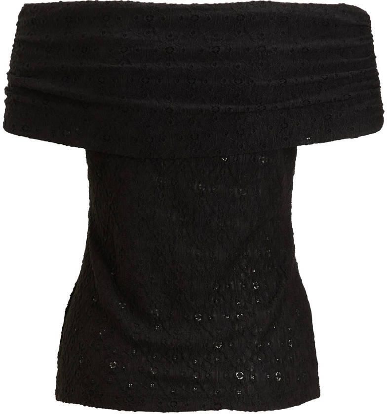 Ruby kanten off shoulder top zwart
