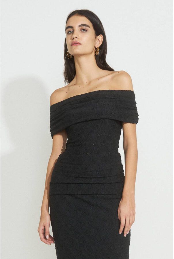 Ruby kanten off shoulder top zwart - Foto 2