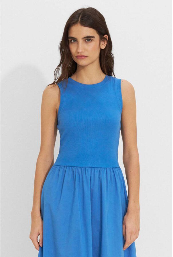 Ruby maxi combi jurk blauw