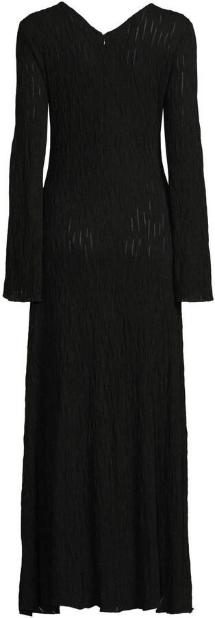 Ruby maxi jurk met textuur zwart - Foto 3