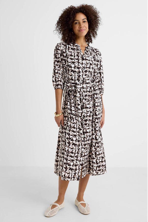 Ruby maxi overhemdjurk met linnen en all-overprint
