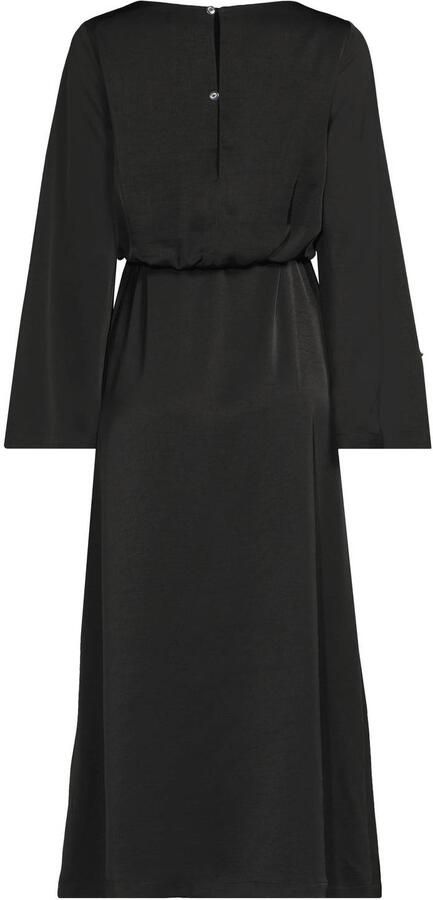 Ruby maxi satijnen jurk met ceintuur zwart - Foto 2