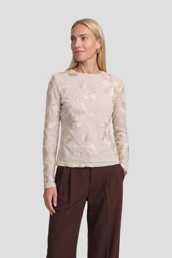 Ruby mesh jacquard top beige - Foto 2