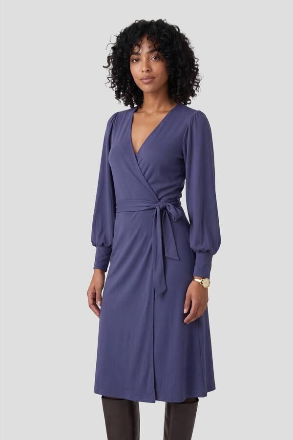 Ruby midi overslagjurk donkerblauw