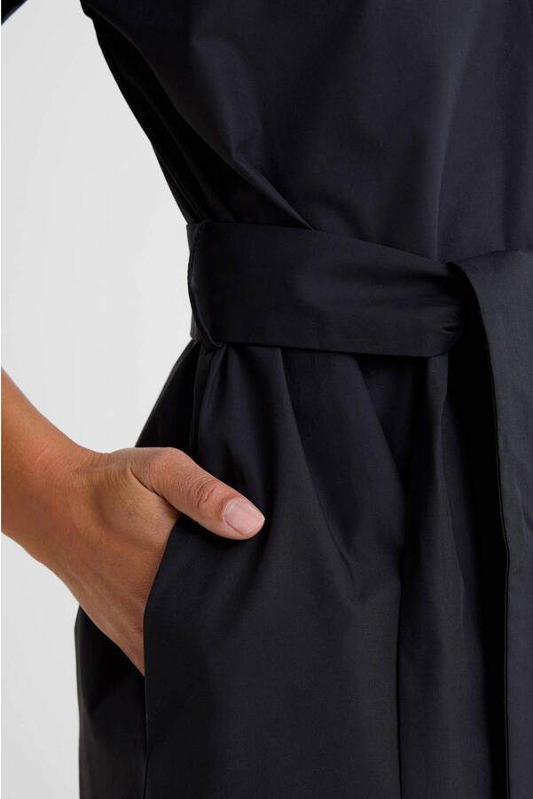 Ruby poplin maxi overhemd jurk zwart - Foto 2
