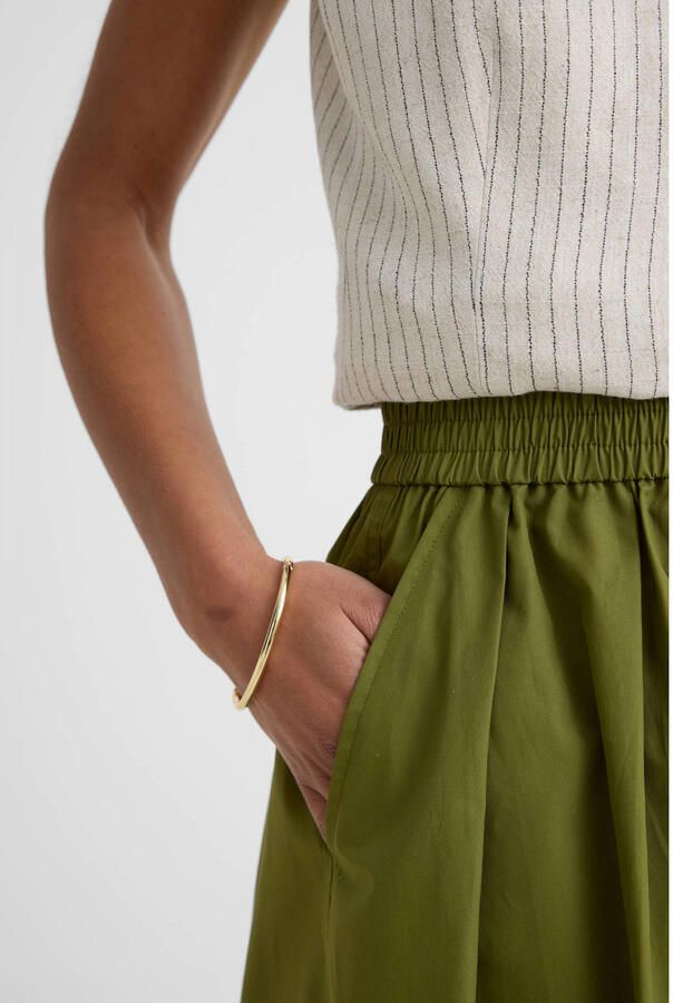 Ruby poplin maxi rok olijfgroen - Foto 2