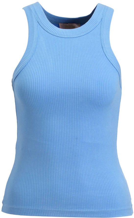 Ruby rib gebreid singlet lichtblauw