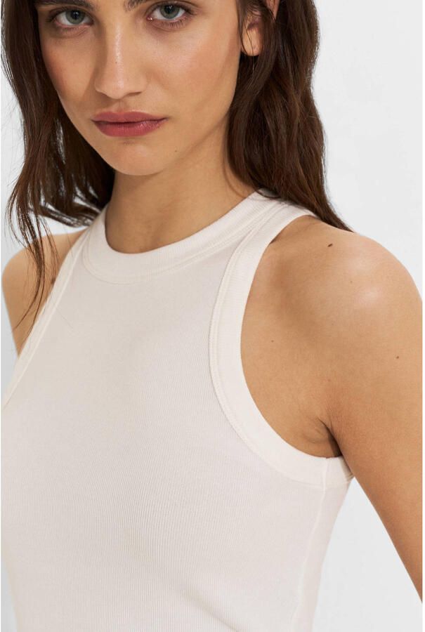 Ruby rib gebreid singlet wit - Foto 2