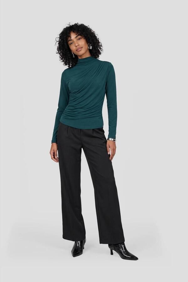 Ruby satijnen pantalon zwart - Foto 2