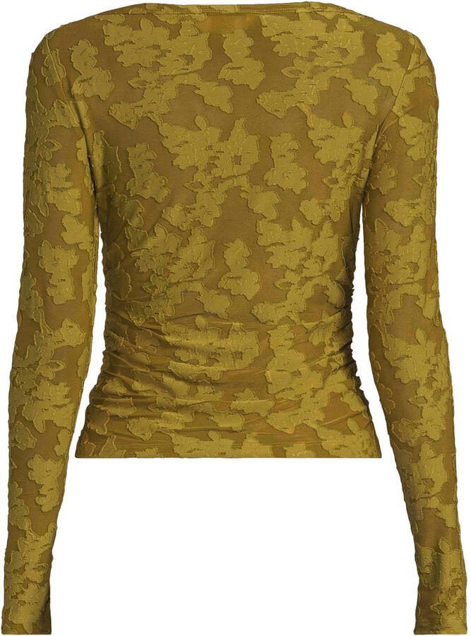 Ruby semi-transparante top met textuur kaki - Foto 2