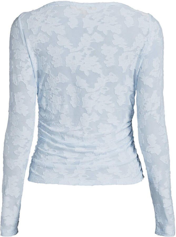 Ruby semi-transparante top met textuur lichtblauw - Foto 2