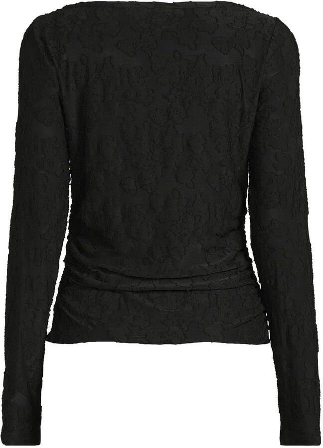 Ruby semi-transparante top met textuur zwart - Foto 2