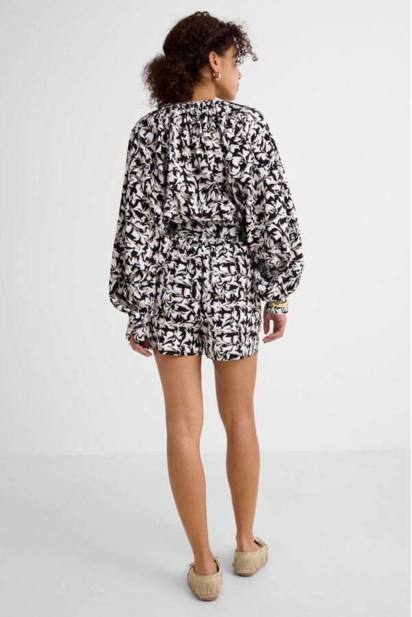Ruby short met ceintuur en linnen all-overprint - Foto 3