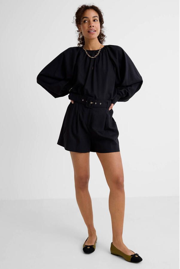Ruby short met ceintuur en linnen zwart