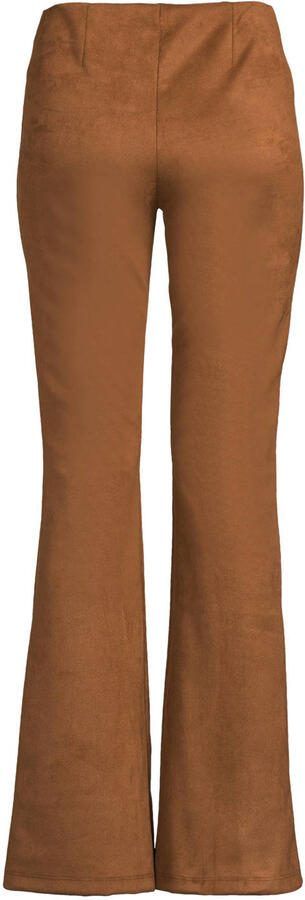 Ruby suedine flare broek bruin