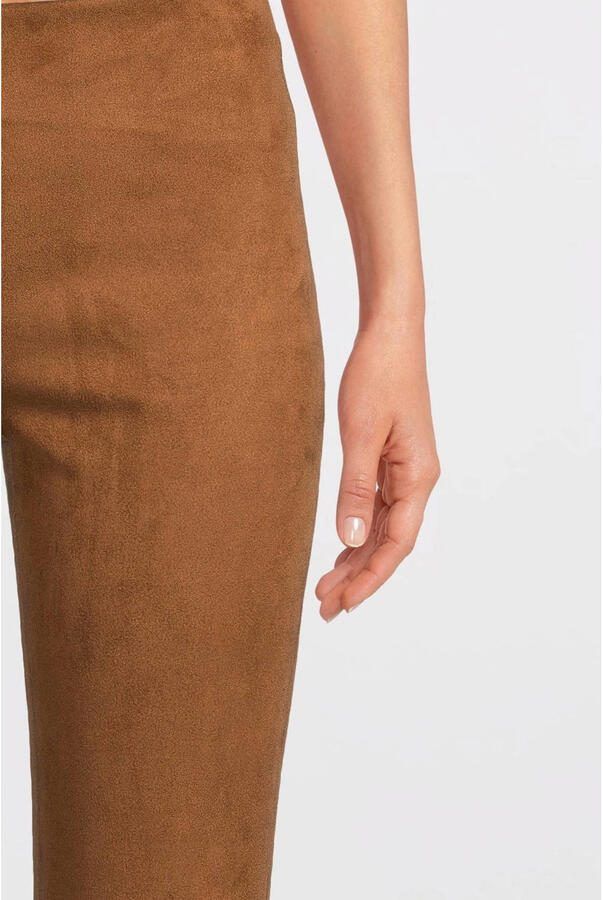 Ruby suedine flare broek bruin - Foto 2