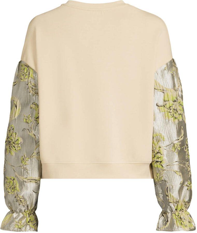 Ruby sweater met jacquard details beige - Foto 2