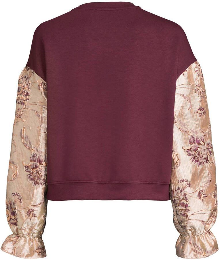 Ruby sweater met jacquard details bordeauxrood - Foto 2