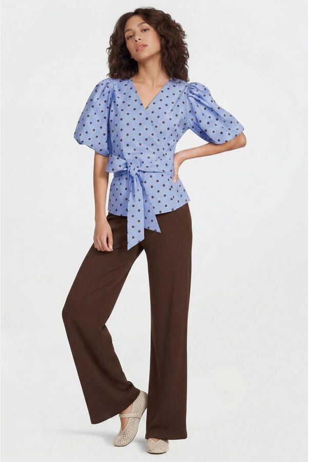 Ruby tailored wide leg broek donkerbruin - Foto 2