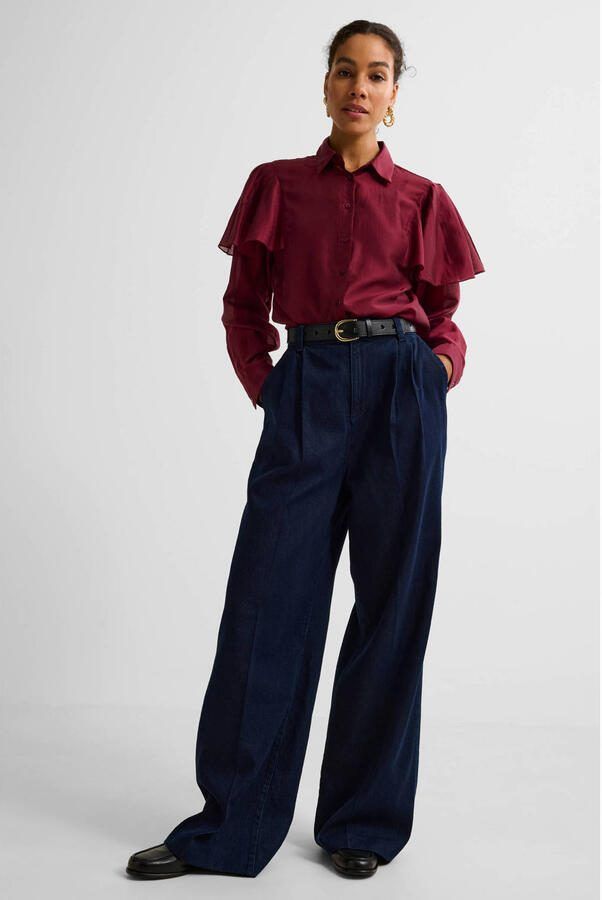 Ruby tailored wide leg jeans donkerblauw