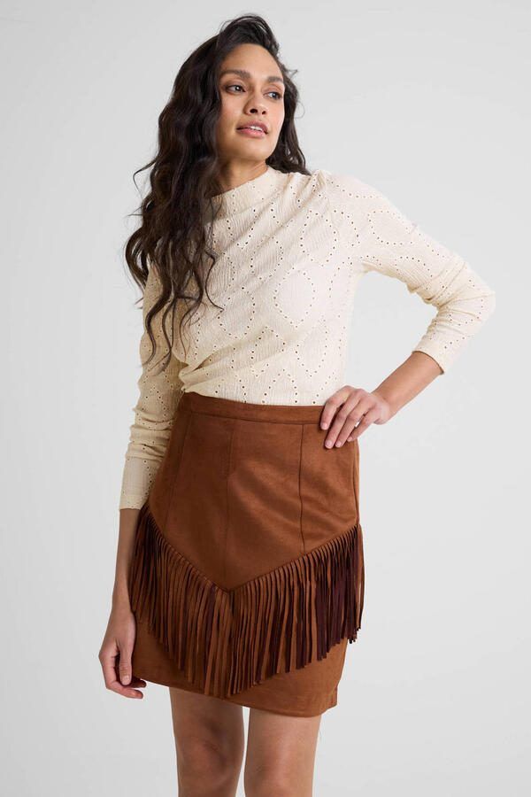 Ruby top met broderie off-white
