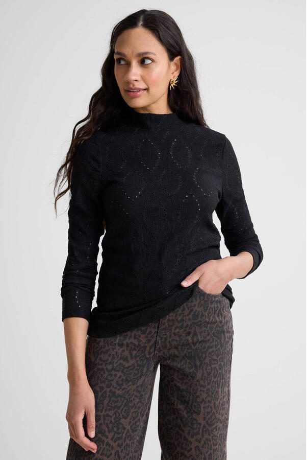 Ruby top met broderie zwart