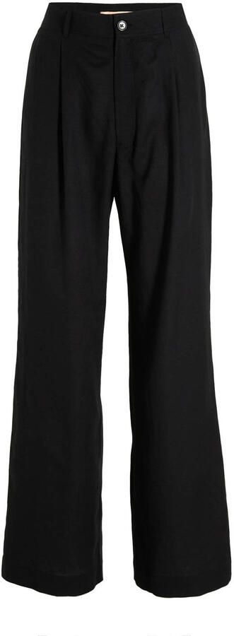 Ruby wide leg broek met linnen zwart