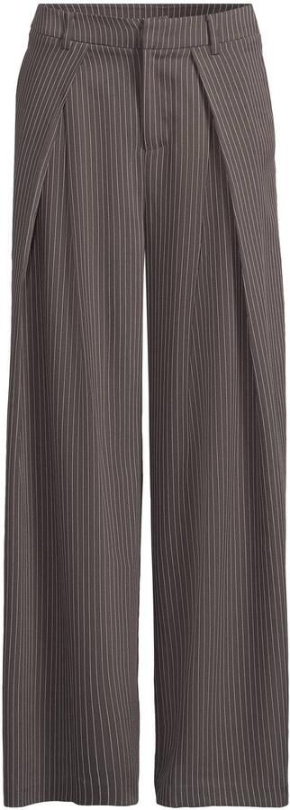 Ruby wide leg broek met plooidetail grijs