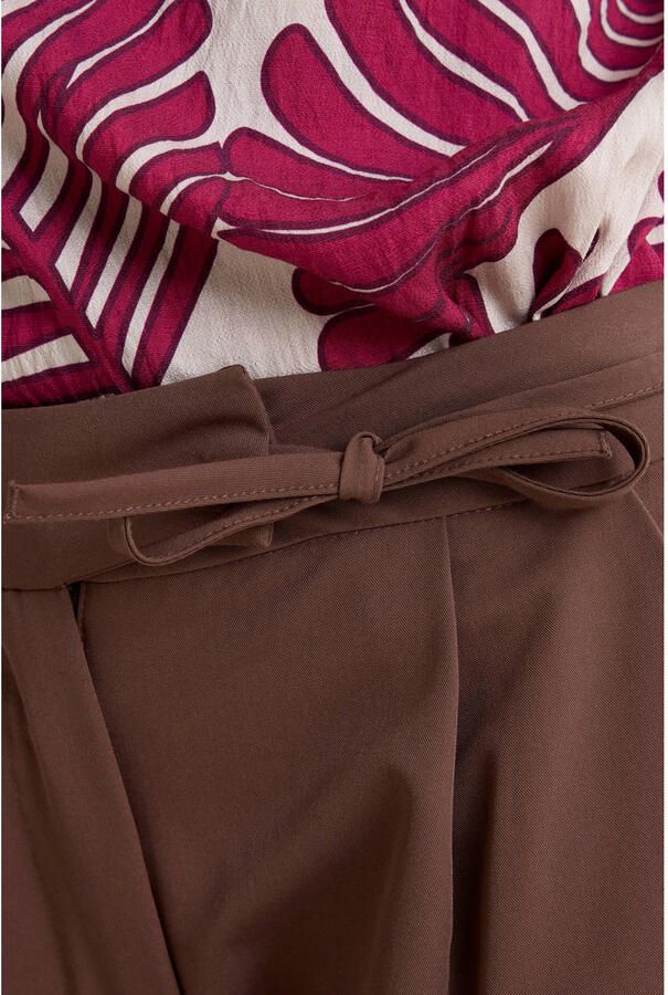 Ruby wide leg broek met striksluiting bruin - Foto 2