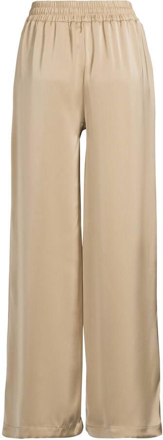 Ruby wide leg satijnen broek beige - Foto 2