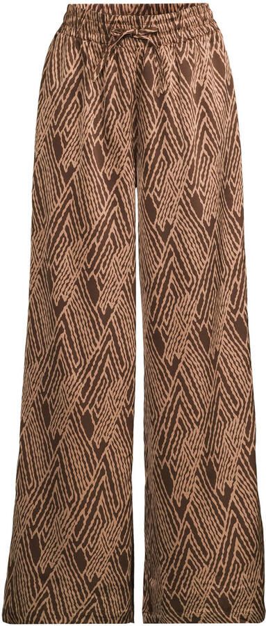 Ruby wide leg satijnen broek met all-overprint - Foto 2