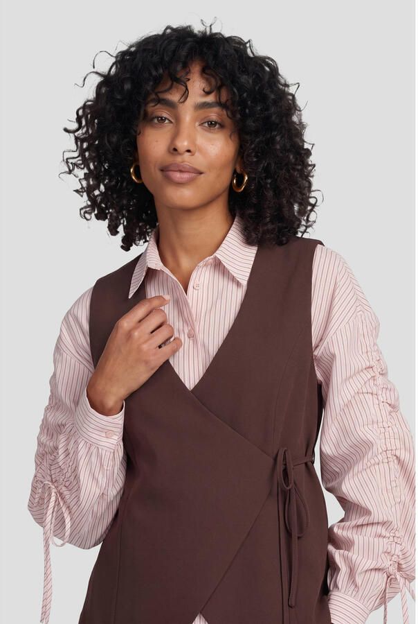 Ruby wikkelgilet donkerbruin