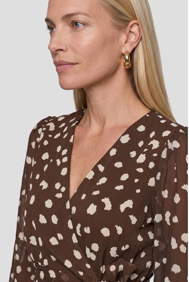Ruby wikkeljurk met polkadotprint bruin - Foto 2