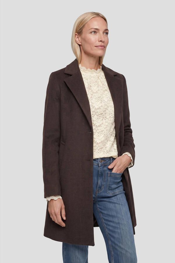 Ruby wollen jas donkerbruin