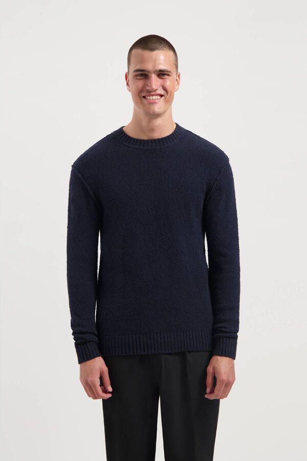 Saint Steve bouclé gebreide trui ALLARD donkerblauw