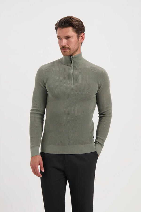 Saint Steve DOMINIC trui met ingebreid patroon groen - Foto 6