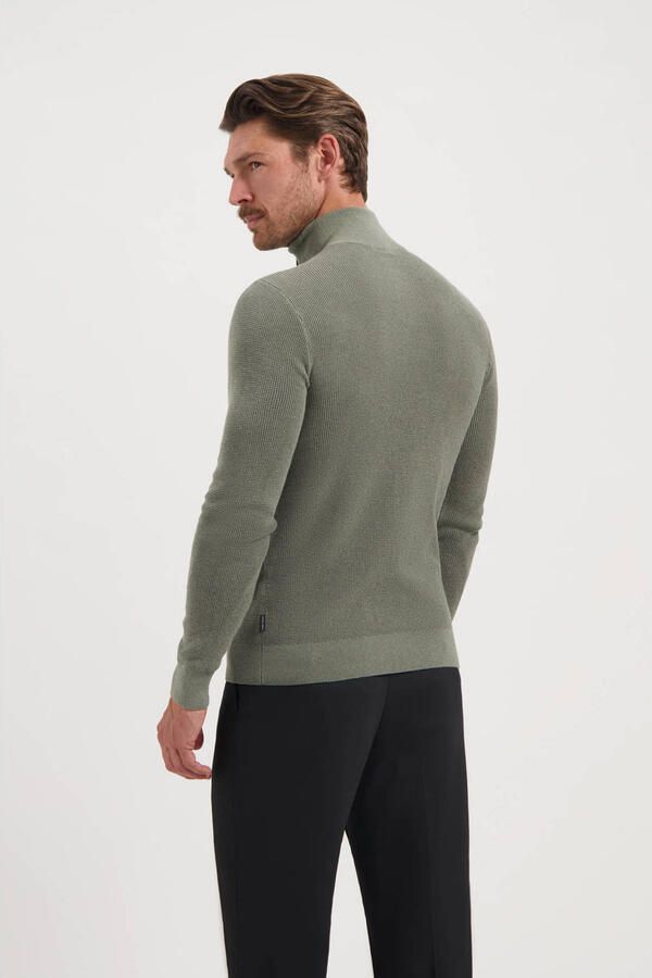 Saint Steve DOMINIC trui met ingebreid patroon groen - Foto 5