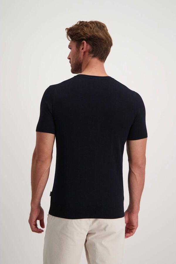 Saint Steve gebreid T-shirt dark navy
