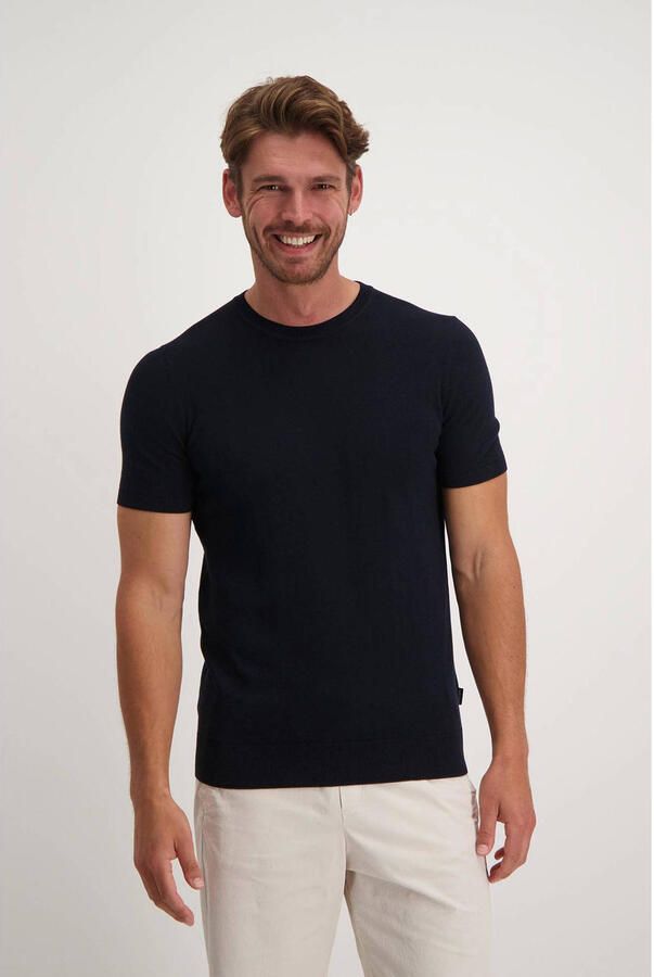 Saint Steve gebreid T-shirt dark navy - Foto 2