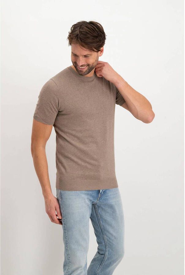 Saint Steve gebreid T-shirt taupe melange