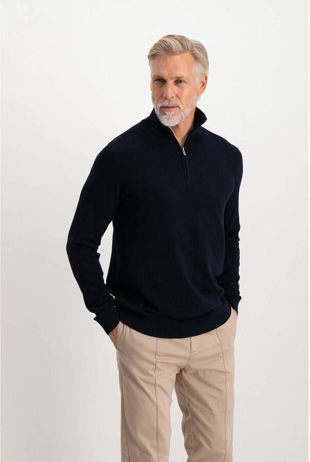 Saint Steve Navy Blue Half Zip Sweater Black Heren - Foto 6