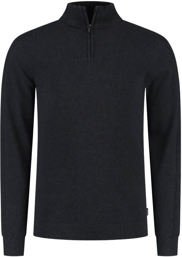 Saint Steve katoenen regular fit gebreide trui asphalt