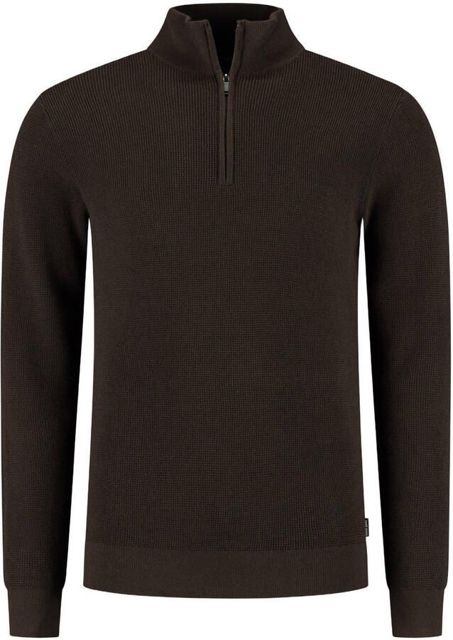 Saint Steve regular fit gebreide trui burned coffee
