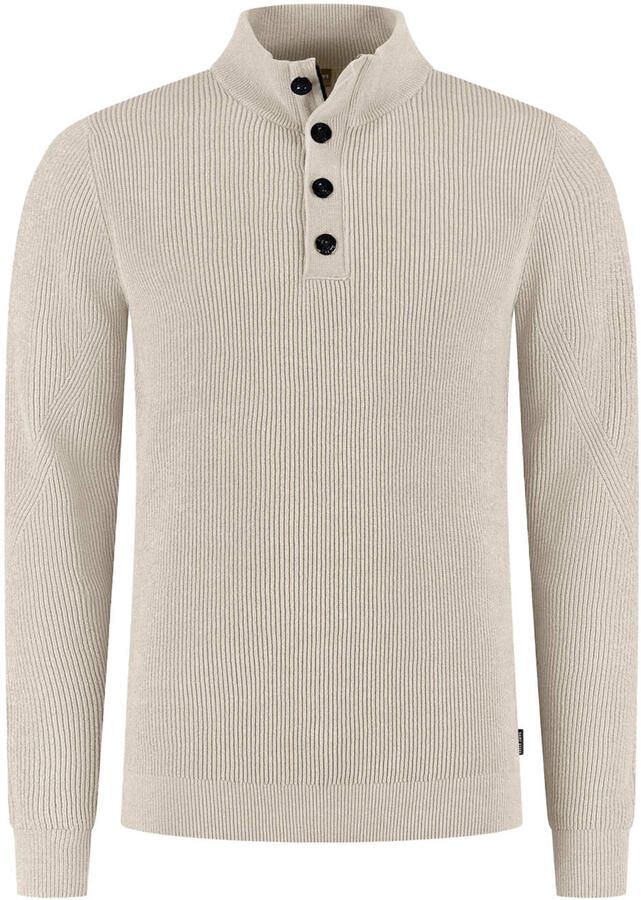 Saint Steve regular fit gebreide trui sand