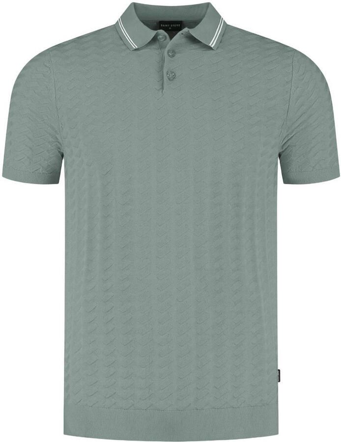 Saint Steve regular polo fijn gebreid groen