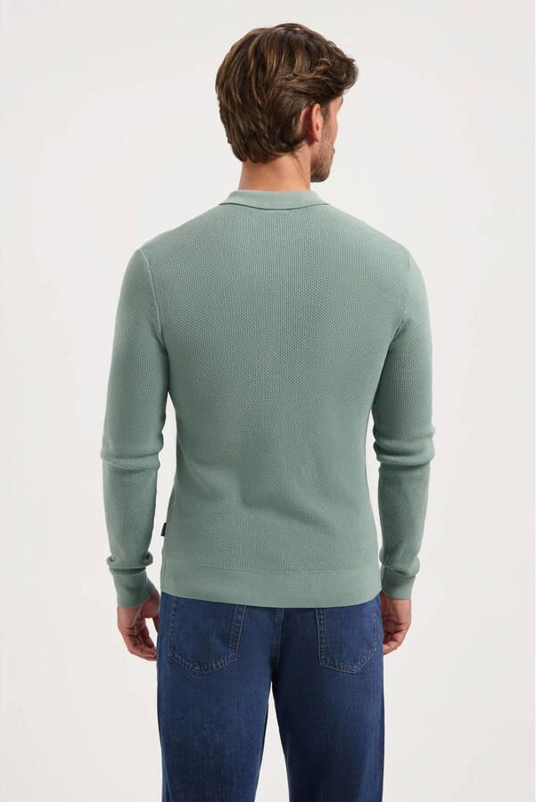Saint Steve regular polo met ingebreid patroon GUNTHER groen - Foto 2