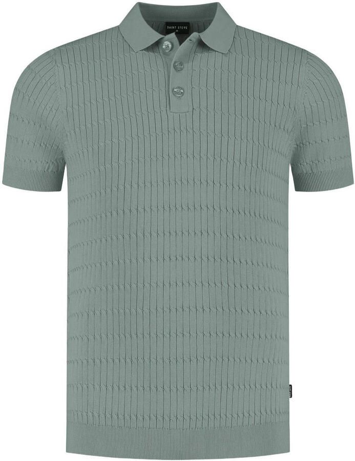Saint Steve regular polo OLIVER-S fijn gebreid groen